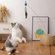 Interactive Suction Cup Cat Toy — Hands Free Feather Bird Wand for Cats & Kittens