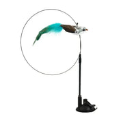 Interactive Suction Cup Cat Toy — Hands Free Feather Bird Wand for Cats & Kittens