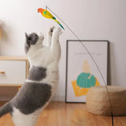 Interactive Suction Cup Cat Toy — Hands Free Feather Bird Wand for Cats & Kittens