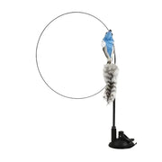 Interactive Suction Cup Cat Toy — Hands Free Feather Bird Wand for Cats & Kittens