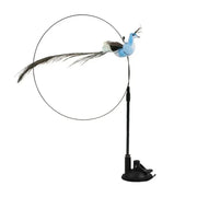 Interactive Suction Cup Cat Toy — Hands Free Feather Bird Wand for Cats & Kittens