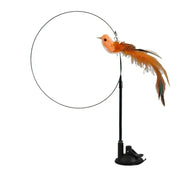 Interactive Suction Cup Cat Toy — Hands Free Feather Bird Wand for Cats & Kittens
